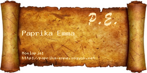 Paprika Emma névjegykártya