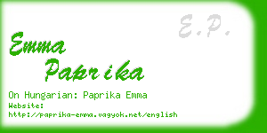 emma paprika business card